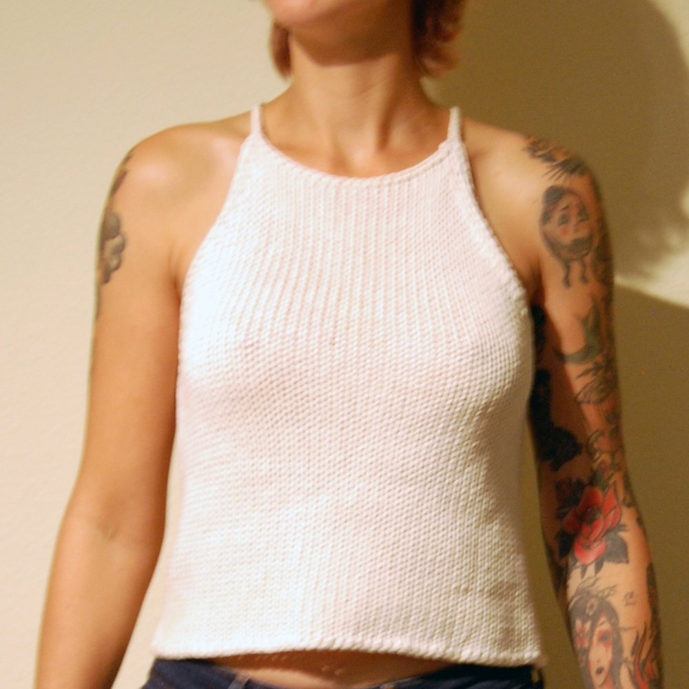 Cream Knit Tank Top - Banana Republic
